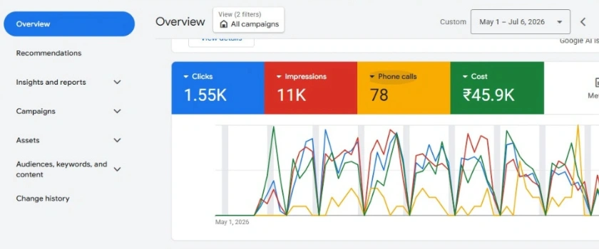 Google Ads campaign result